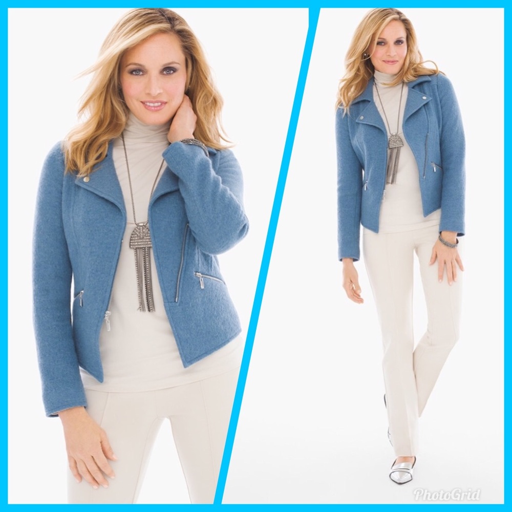 Chico’s boiled wool Moto jacket